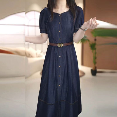 收腰显瘦减龄高端时尚牛仔连衣裙