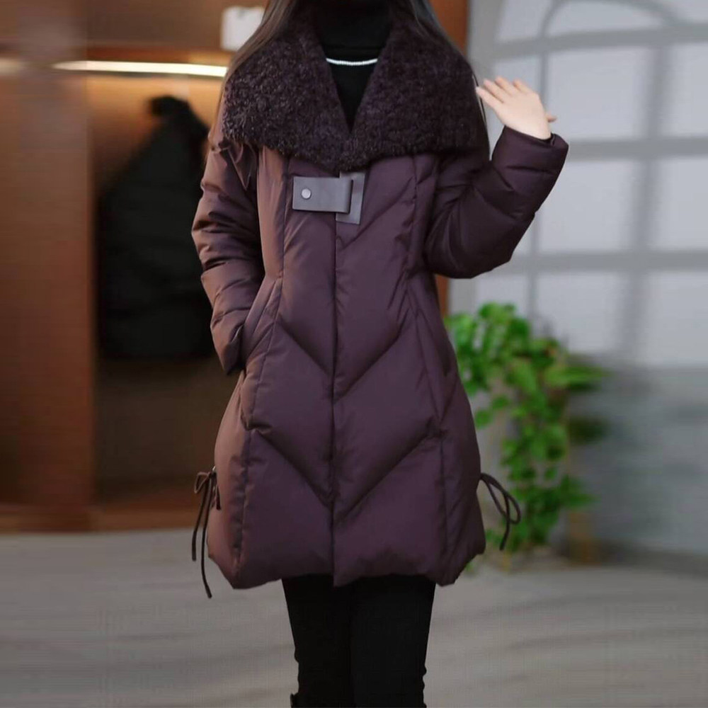 轻奢时尚洋气羽绒服女2025年冬季新款修身显瘦减龄中长款保暖外套