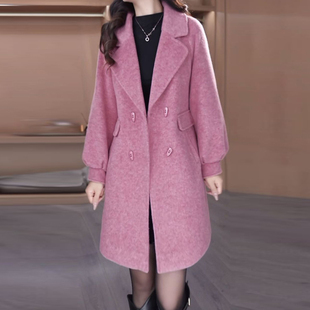 高端白鸭绒羽绒服女款2025新款冬季时尚百搭中长款毛呢外套大衣女