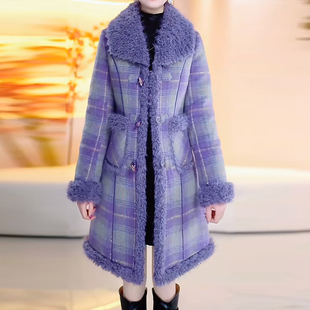 洋气高级感加绒加厚大衣女2025年冬季韩版显瘦减龄中长款保暖外套