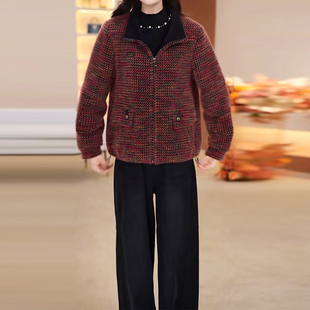 优雅高级感翻领外套女2025年秋冬季休闲显瘦减龄遮肉百搭保暖上衣