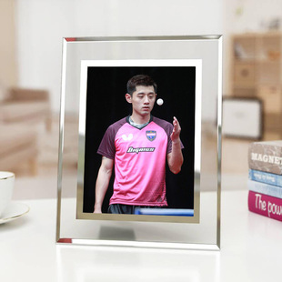 张继科许昕樊振东水晶相框 含6寸照片可定制周边玻璃摆件画框展