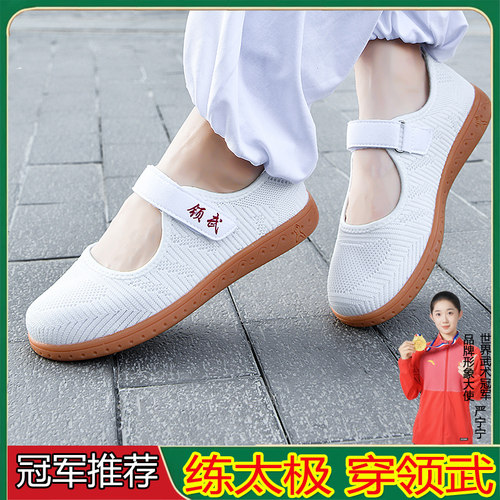 领武女夏透气牛筋底太极鞋