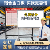 磁性移动车间双面看板铝合金展板生产计划白板宣传栏展示架