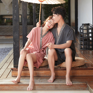 苎麻高档汗蒸服女款男款纯棉大码桑拿服洗浴浴服客人美容足疗酒店