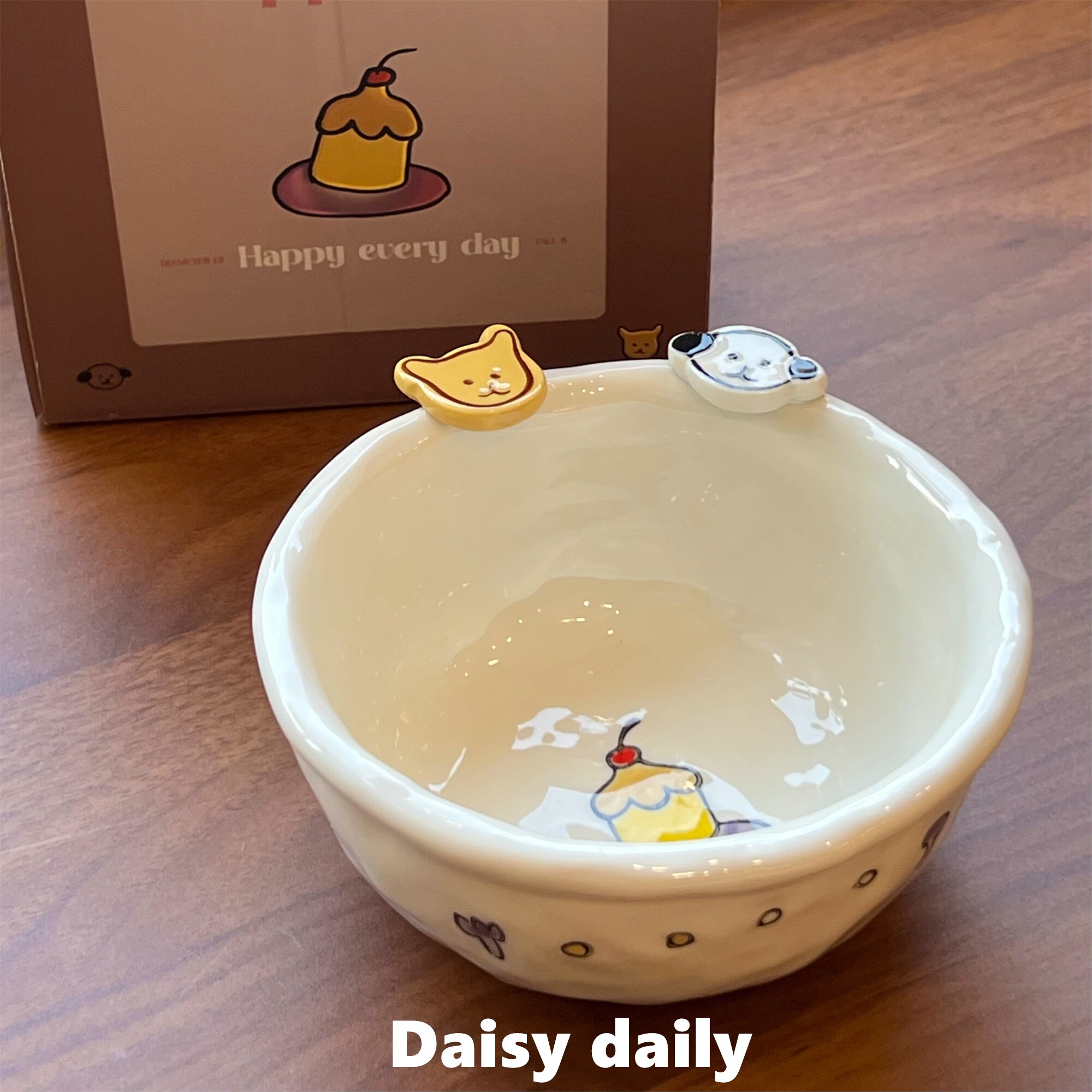 陶瓷小狗礼物可爱ins米饭碗饭碗沙拉早餐盘子汤面高颜值礼盒装,餐饮具,马克杯,淘宝优惠券,粉丝福利购,淘宝优惠卷