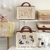 可爱卡通小狗化妆箱手提行李箱大容量学生收纳包便携手提旅行箱