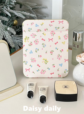 日韩小碎花折叠化妆镜学生宿舍桌面台式可立梳妆镜女生便携补妆镜