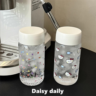 原创卡通塑料水杯食品级耐高温杯子夏天外出便携迷你果汁咖啡杯女