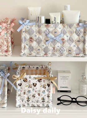 ins可爱菱格收纳筐家用客厅杂物收纳筐大容量储物筐化妆品收纳筐