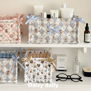 ins可爱菱格收纳筐家用客厅杂物收纳筐大容量储物筐化妆品收纳筐