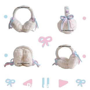 冬季 耳罩可爱蝴蝶结可折叠秋冬ins护耳罩冬天可爱加厚保暖毛绒护