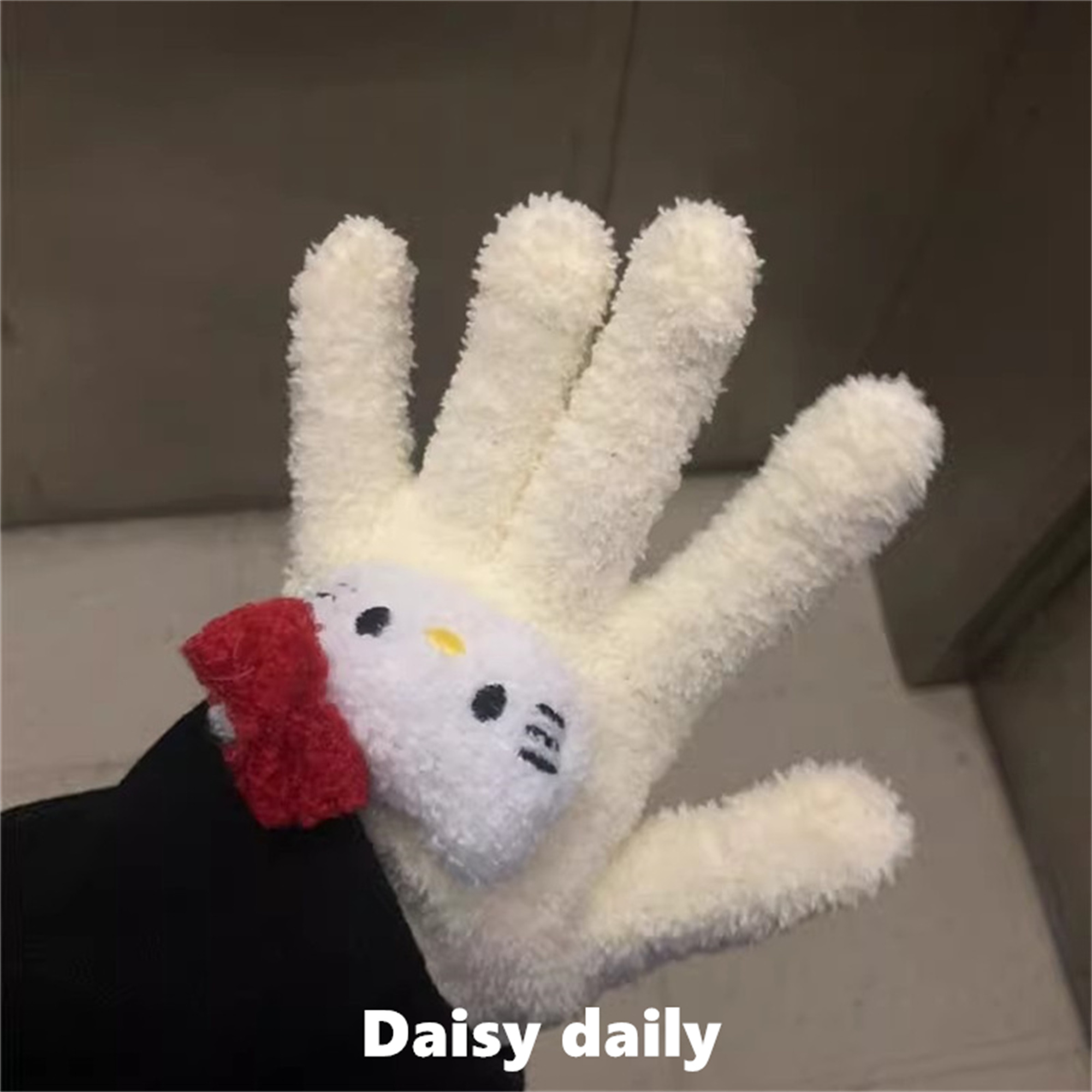 猫咪保暖珊瑚绒电动车手套冬款