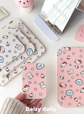 可爱猫咪化妆镜女便携随身折叠小镜子学生宿舍家用台式桌面梳妆镜