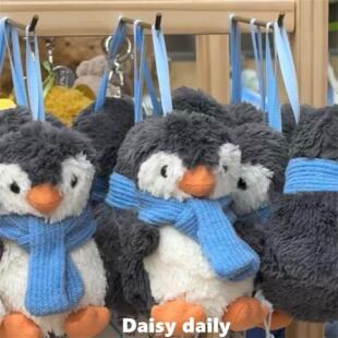 可爱围巾企鹅玩偶公仔迷你卡通毛绒玩具包挂件钥匙扣生日礼物情侣