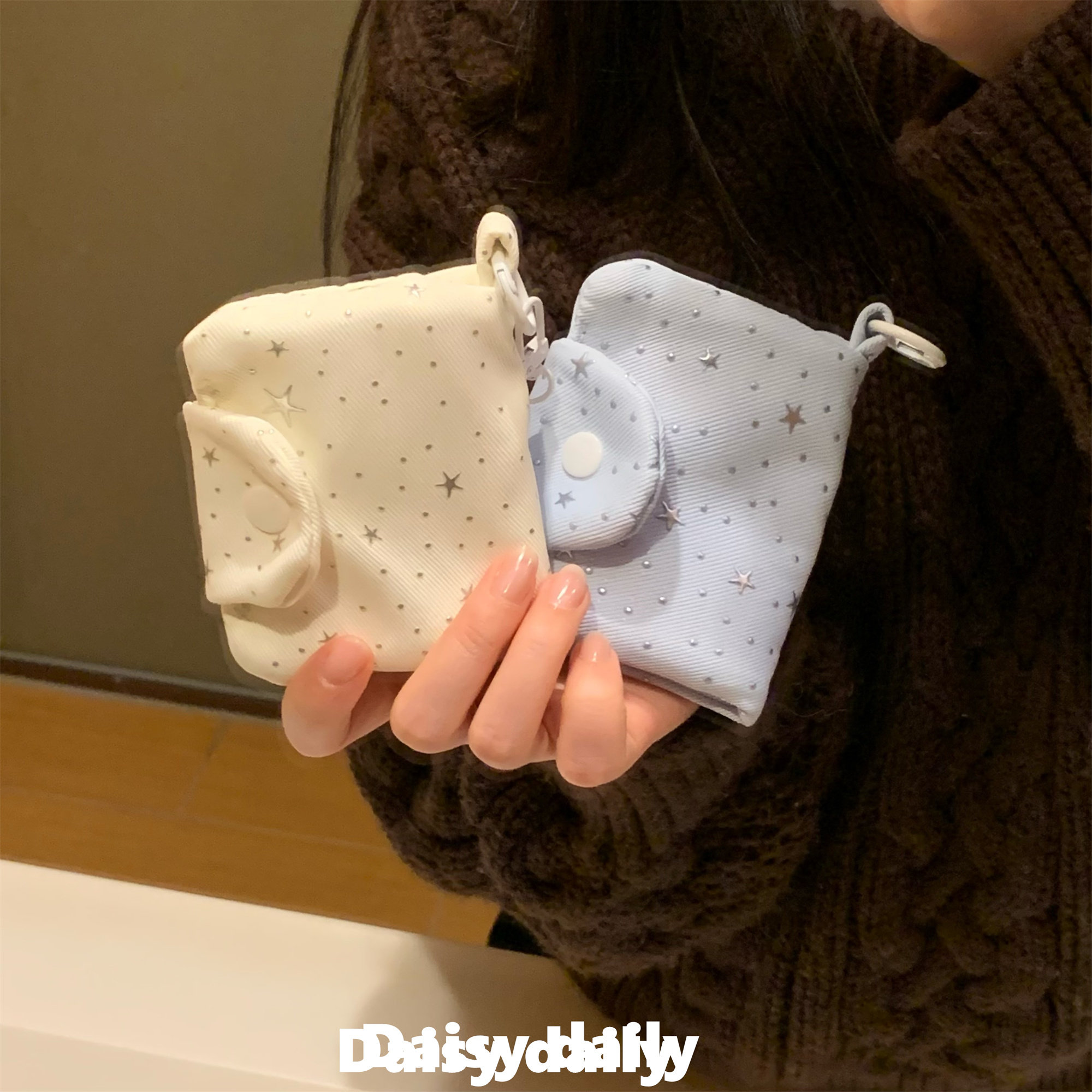 卡包证件收纳包女款波点星星随身多卡位大容量零钱包多功能护照夹图片