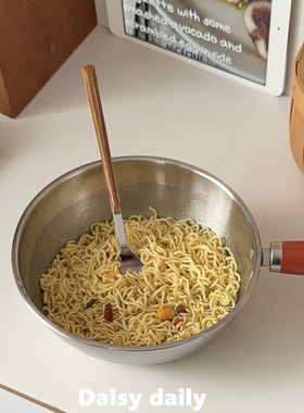 ins泡面碗大号家用高级感大碗不锈钢沙拉碗酸奶碗一人食奶锅餐具