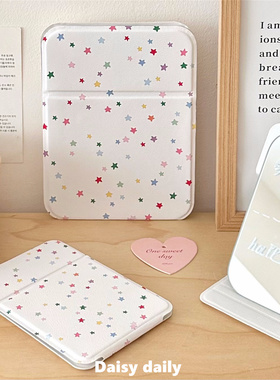 彩色星星镜子学生化妆镜桌面可立台式折叠镜可爱随身便携梳妆镜