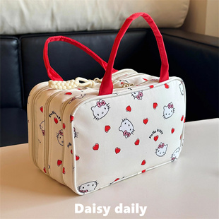 大容量分区三折叠旅游化妆包便携式 化妆包 可以挂在行李箱上