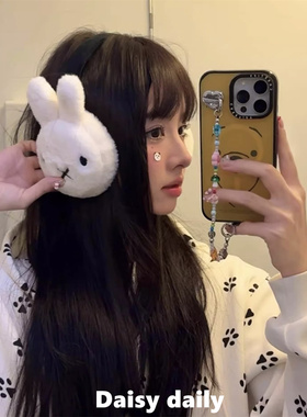 白色米菲兔毛绒耳罩可爱卡通新款冬季护耳防冻耳套骑行保暖耳包女