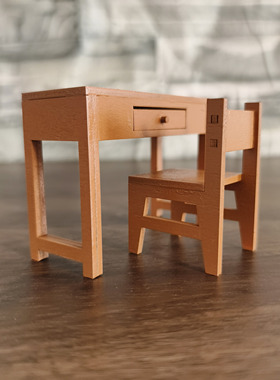娃娃屋DIY场景配件微缩课桌椅dollhouse迷你仿真家具1:12玩具模型