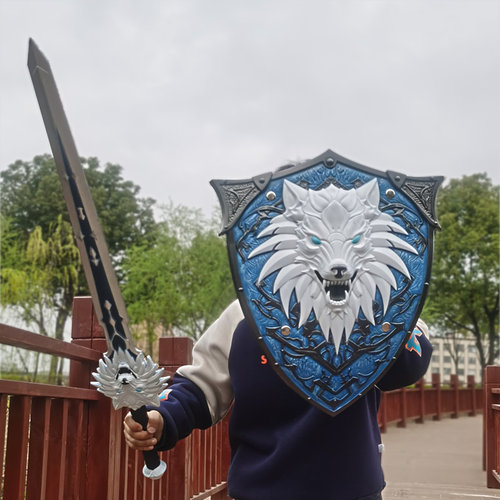 儿童玩具剑盾软橡胶仿真武器 大号宝剑盾牌cos道具复古兵器模型