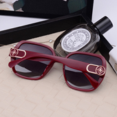 红色墨镜女韩版 气质方形大框显脸小偏光太阳镜复古印花百搭白色新