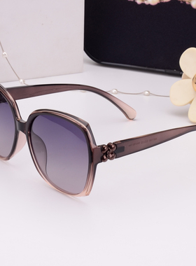 立体花红色大框修脸偏光墨镜新款