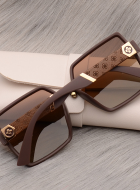 偏光方形韩版女印花太阳镜