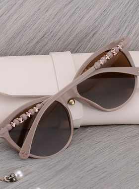 个性圆脸字母女士偏光太阳眼镜