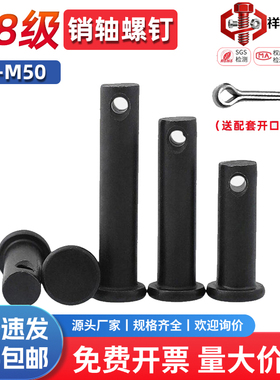 8.8级高强度销轴螺丝定位销平头带孔销钉GB882销子插销穿销M4-M50