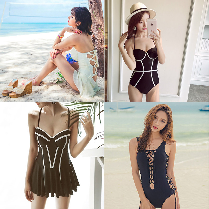 清仓特价 连体泳衣 分体泳衣 比基尼 钢托聚拢 小胸性感 裙式保守