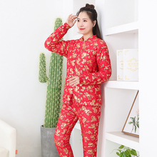 加厚红色棉袄棉裤 女士纯手工棉花棉衣套装 修身 结婚新娘装 冬季 定做