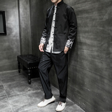A779*套装新新风2021秋冬刺绣盘扣汉服套装男，男装民族服装，钱塘7008(原4008)