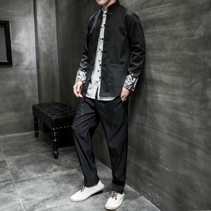 A779*套装新新风2021秋冬刺绣  盘扣 汉服套装男图片