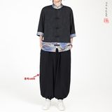 风冰丝面料拼接八角花夏2026新中式短袖衬衫/衬衣A640*p65，男装T恤，钱塘7008(原4008)