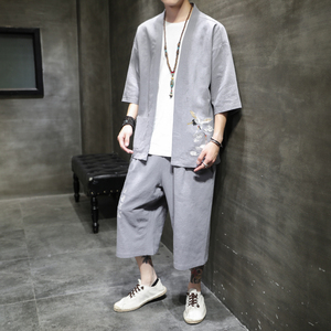夏款男2026大码风 刺绣 开衫套装 汉服套装特价A1070-p80图片
