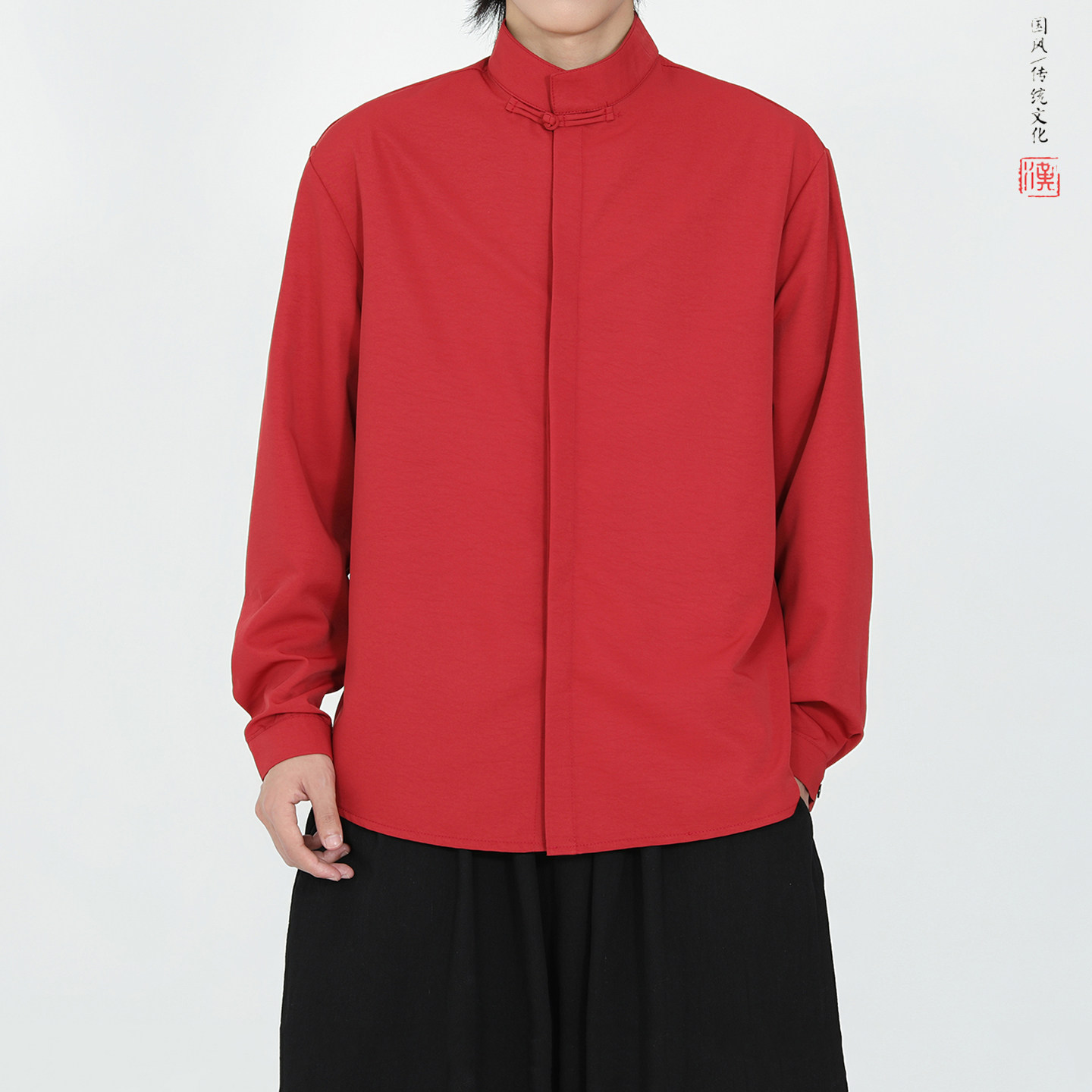 一字扣衬衫 2026秋  新中式 风 盘扣 长袖衬衫A5805*P65图片