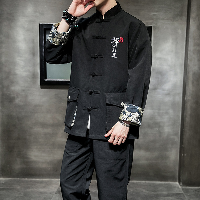 风立体口袋2026春款盘扣汉服套装特价A706-P70,男装休闲套装,钱塘7008(原4008)