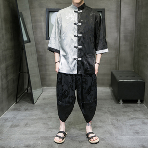 2026夏款 风 提花大龙面料 冰丝 盘扣汉服套装A3019-p90图片