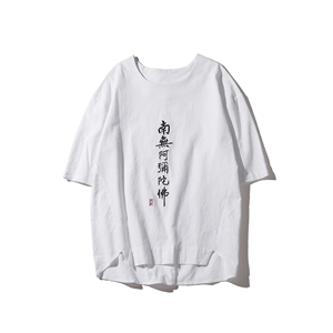 现货2026夏季 组合风 阿米陀佛 打底圆领短袖T恤A218-p40图片