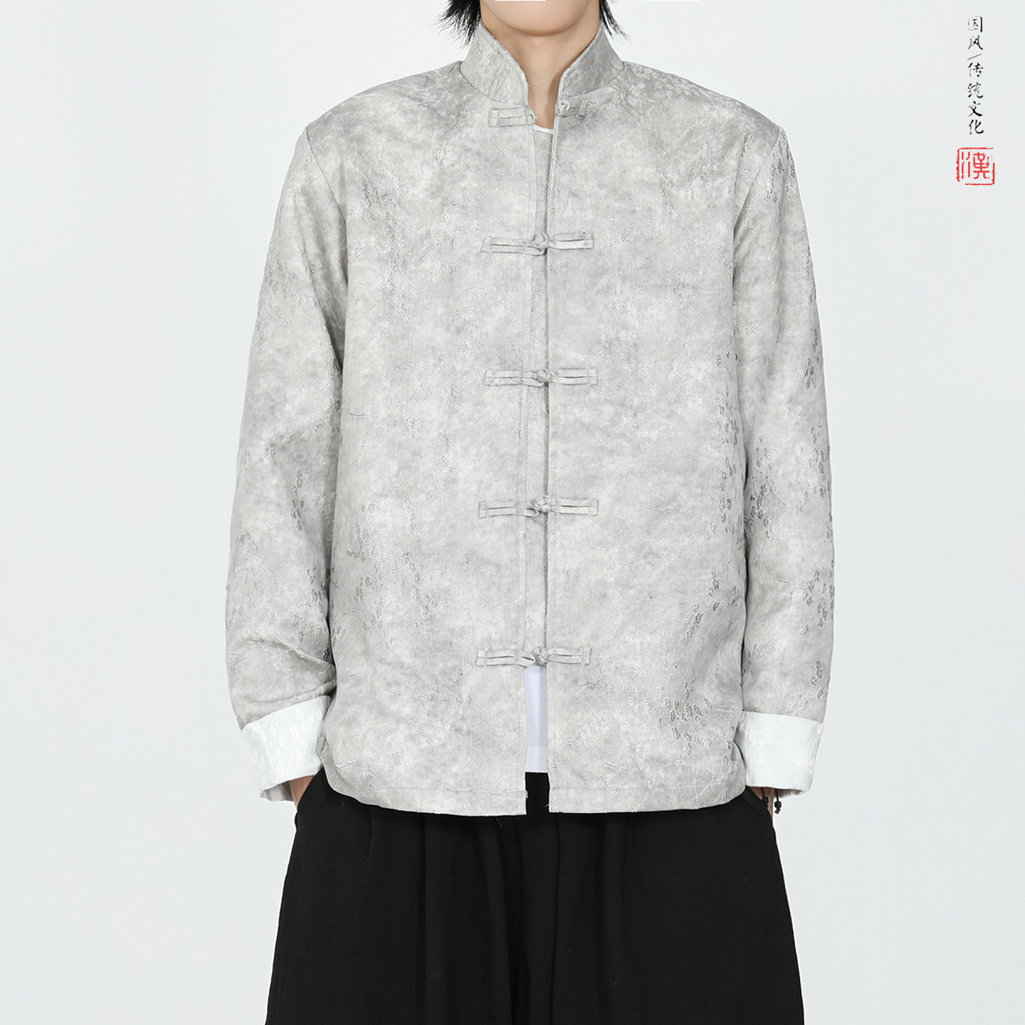 提花款2025秋新中式风夹克唐装外套A5807-P110,男装夹克,钱塘7008(原4008)