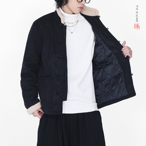麂皮绒提花龙冬2025新中式盘扣外套 唐装红棉衣外套A551-P148图片