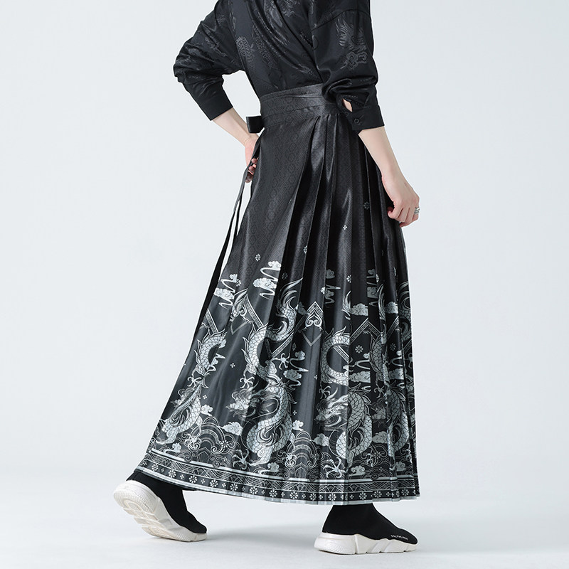 龙年马面裙男女同款2026春汉服新中式风马面裙A128*P88,男装民族服装,钱塘7008(原4008)