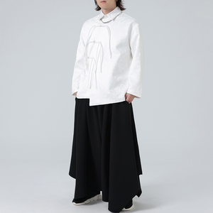 2024秋 新中式风 斜扣设计 黑白色 提花夹克唐装外套A936-P100图片
