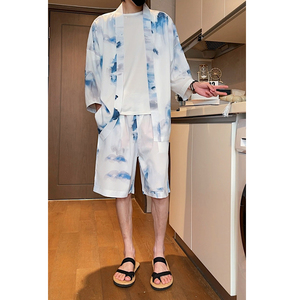 冰丝2026夏 大码男装风 沙滩休闲 汉服套装特价A3021-p50图片