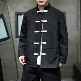 2026春新中式黑白色婚礼唐装汉服夹克外套A655-P105，男装夹克，钱塘7008(原4008)