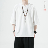 跑量有货风夏2026盘扣汉服短袖男T恤A9006-p48，男装T恤，钱塘7008(原4008)