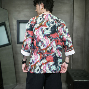 特价有货 冰丝大码 风夏2026汉服盘扣 男短袖T恤特价A883*p45图片