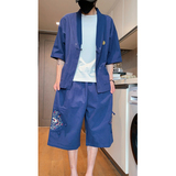 新夏2025大码风刺绣款开衫套装汉服套装A730*p100，男装休闲套装，钱塘7008(原4008)